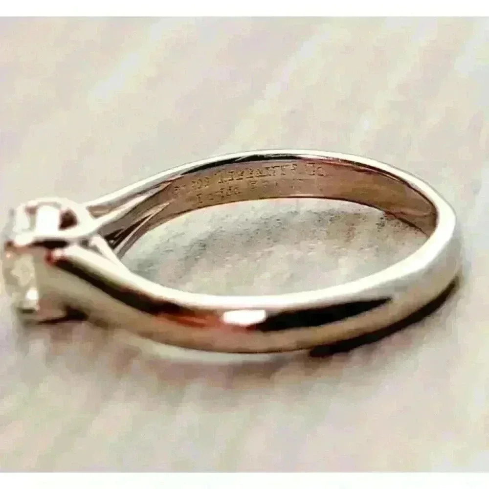 Tiffany & Co Platinum Lucida © .36ct Diamond Engagement Ring Discontinued Size 3 - Picture 15 of 15